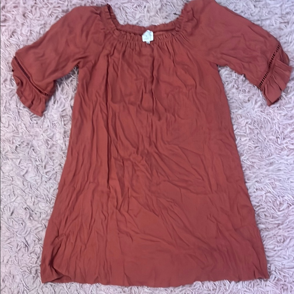 NAIF Terracotta Off-Shoulder Top